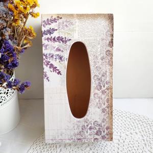 Boîte à mouchoirs en bois imprimée style Shabby Chic, boîte à mouchoirs en bois imprimée style Ferme pour décoration vieillie, support de boîte à mouchoirs en gros - Product Image 4