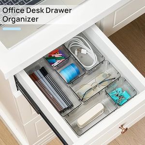 Set di 25 Contenitori e Scatole in Plastica Versatili in 4 Misure, Organizzatori per Cassetti da Ufficio, Vassoi e Accessori per una Conservazione Efficiente - Product Image 5