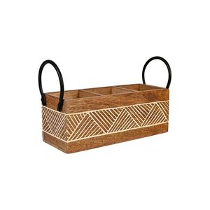 Elegant Metal Cutlery Holder Kitchen Utensil Organizer <b>Tabletop</b> <b>Storage</b> Basket - Product Image 1