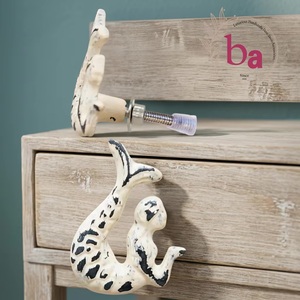 Ba Cast Iron Mermaid Cabinet Knob Novelty Shape <b>Rustic</b> Design for Home Bar <b>Wardrobe</b> Dresser Easy Installation - Product Image 3