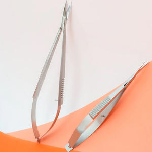 Tijeras de belleza para dar forma a cejas y pestañas, microtijeras de resorte con mango redondo y borde cruzado, 7 unidades, rectas - Product Image 1