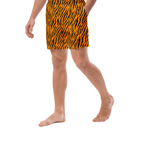 Men's Tiger Print Shorts Orange Black <b>Animal</b> <b>Pattern</b> Casual Beachwear Streetwear Summer Shorts - Product Image 1