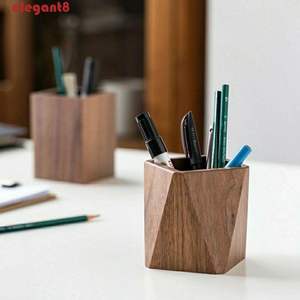Organisateur de bureau personnalisé, support de papeterie, boîte à crayons, porte-stylos en bois - Product Image 3