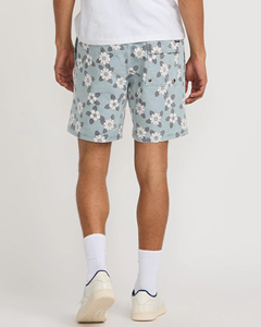 Men Floral Print Cotton Board Shorts Mid Waist Drawstring Casual Style With Pockets - Product Image 4