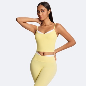 Quarter-zip Halter Neck Crop <b>Top</b> High Waist Full-Length <b>Leggings</b> 5-Piece Yoga Set Quick Dry Print Seamless Polyester/Nylon - Product Image 3