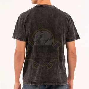<b>Top</b> Trendy High Quality Men Acid Wash T-Shirt Cotton O-Neck Half Sleeve Loose Fit Casual Jersey Fabric Eco-Friendly Hot Selling - Product Image 2