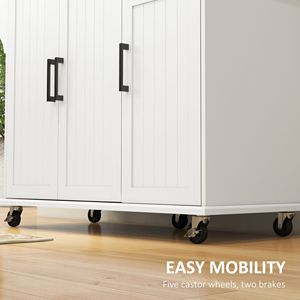 Carrello da Cucina Moderno Bianco con Piano in Acciaio Inox, 3 Cassetti, Portaspezie e Portasciugamani, Design in Legno - Product Image 5