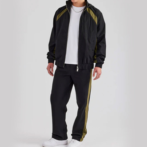 Fashion Men <b>Tracksuit</b> Windbreaker 2 Piece Set Streetwear Zipper Custom OEM Services Premium Quality Made Men Windbreaker Sets - Product Image 1