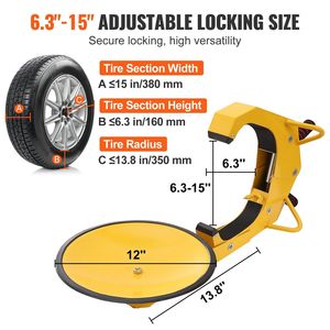 Lot de 2 verrous de roue de remorque antivol robustes pour remorques de camping-cars, voitures et SUV pour un stationnement sécurisé. - Product Image 3