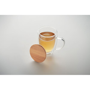 Tazza di vetro a doppia parete da 250ml con coperchio per bevande calde e fredde da utilizzare in movimento - Product Image 4
