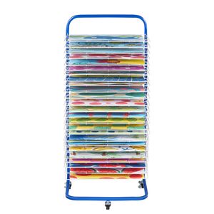 Étagère de séchage pour œuvres d'art et peintures à 25 niveaux amovibles, 17 x 13 x 39,4 pouces, en acier au carbone avec roues verrouillables - Product Image 6