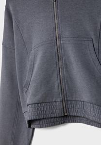 Venta al por mayor de ropa de mujer personalizada de alta calidad 100% algodón de lana en blanco Crop Top Terry sudadera recortada con capucha para mujer - Product Image 6