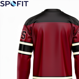 Jersey de Hockey sobre Hielo Personalizado OEM, Transpirable, 100% Poliéster, Uniforme de Hockey sobre Hielo para Equipo con Impresión por Sublimación y Transferencia de Calor - Product Image 3
