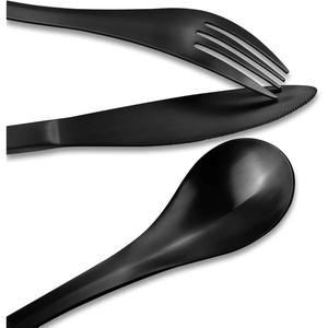 Ensemble de couverts classiques 3 pièces (cuillère, fourchette, couteau) noirs pour restaurants, hôtels, accessoires de table, ensembles de couverts - Product Image 2