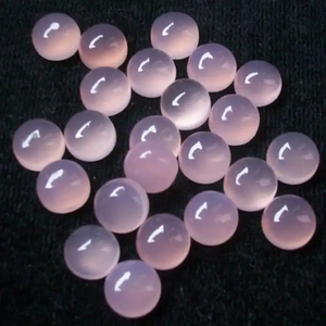 Cabochons ronds à dos plat en calcédoine rose naturelle de 4mm pierres précieuses en vrac calcédoine de la meilleure qualité pour la fabrication de bijoux fournisseur - Product Image 2