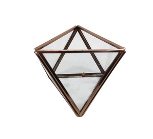 Soporte de cristal y acero inoxidable para decoración del hogar, soporte de luz en T único con forma de diamante, diseño moderno personalizado - Product Image 1