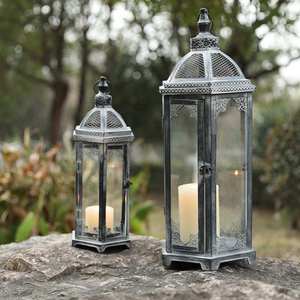 Hexagon <b>Brass</b> <b>Lantern</b> With Intricate Cutout Design For Home Decoration Durable Metal Candle Holder - Product Image 3