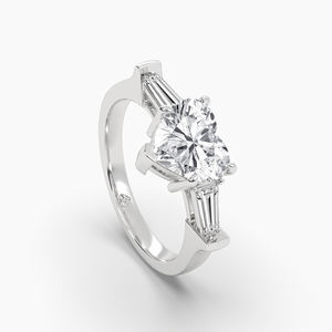 Premium 2,11 Ctw Anillo de moissanita en forma de corazón Cono Diseño de tres piedras Regalo del día de San Valentín Venta al por mayor Venta a granel - Product Image 4