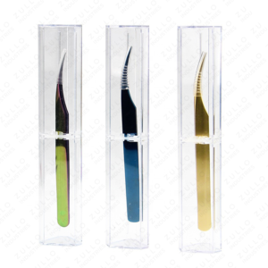 Premium Japanese Stainless Steel Eyelash Extension Tweezers Strong Curved Pointed Tip Volume Lash <b>Tool</b> with Custom Logo - Product Image 5