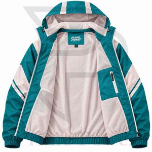 เสื้อแจ็คเก็ตกันลมแบบสั่งทำ OEM น้ำหนักเบา ผลิตจากไนลอน สำหรับกิจกรรมกลางแจ้ง เดินป่า เล่นกีฬา มีฮู้ด กันลม ขายส่งจากผู้ผลิตเสื้อผ้า - Product Image 3