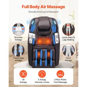 Poltrona Massaggiante 4D a Gravità Zero con Tracciato SL, Yoga Stretch, Controllo Vocale AI, Riscaldamento, Rullo per Piedi, Gambe Retrattili in Materiale PU - Product Image 3