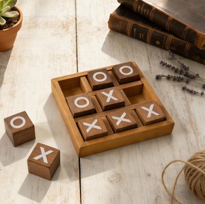 Jeu de société éducatif compact en bois X O Challenge pour enfants et adultes, idéal pour les loisirs en plein air - Product Image 2