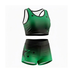 Conjuntos de entrenamiento de licra transpirable con diseño personalizado, estampados por sublimación, para práctica de cheerleading, uniformes de animadoras. - Product Image 1