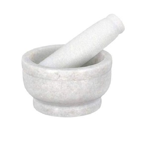 Greatest Quality White Marble Mortar And Pestle Set For <b>Kitchen</b> <b>Accessories</b> Round Shape Imam Dasta At Lowest Prices - Product Image 1