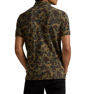 เสื้อเชิ้ตตาข่ายลายพรางสำหรับผู้ชาย OEM ODM แบรนด์ส่วนตัว ปักลาย Big Bony โลโก้สั่งทำ ระบายอากาศได้ดี ถักทอ แขนสั้น สไตล์ลำลอง คลาสสิก - Product Image 4