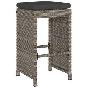 Ensemble de 6 tabourets de bar de jardin en rotin PE gris avec structure en acier thermolaqué, élégant mobilier de salle à manger d'extérieur - Product Image 3