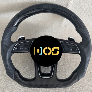 Volant en fibre de carbone forgée DOS avec palettes de changement de vitesse pour <span class=keywords><strong>Audi</strong></span> A5 A3 A4 B9 A5 RS3 RS4 <span class=keywords><strong>RS5</strong></span> S3 S4 S5 S6 S7 B9 B8 A6 R8 Q5 - Product Image 3
