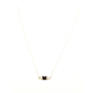 Collar de Cadena de Plata 925 con Gema de Granate Rojo Natural, Diseño Único y Moderno, Cristal Curativo, Piedra de Nacimiento, Joyería para Mujeres y Niñas - Product Image 1