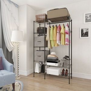 Organizzatore per Armadio a Due Livelli in Plastica Cromata Portatile per Casa e Bagno - Product Image 4