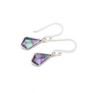Rainbow Fluorite <b>Stud</b> Earrings 925 Sterling <b>Silver</b> Gold Plated Minimalist Handmade Women's Art Deco Jewelry Wholesale - Product Image 6