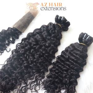 Cabello ondulado profundo que teje 100% cutículas extensiones de cabello de trama vietnamita 100 gramos/paquete para hacer peluca gruesa extremo saludable - Product Image 6