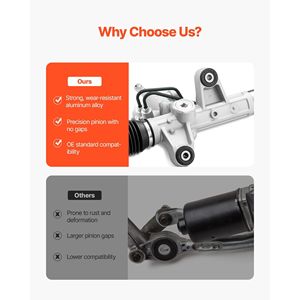 Crémaillère de direction assistée hydraulique avec soufflet de protection pour Honda Accord 2.4L (2003-2007) – Compatibles avec les boîtes de direction - Product Image 3