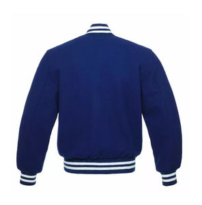 Chaqueta universitaria de algodón 100% personalizada de alta calidad con mangas de piel de vaca auténtica, diseño de cuello con capucha estilo Letterman para invierno, logotipo bordado, nueva llegada al por mayor - Product Image 3