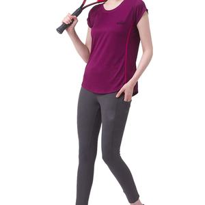 T-shirt pour femme 100% polyester à séchage rapide, logo personnalisé, motif uni, col rond, taille plus, t-shirt pour femme - Product Image 3