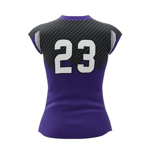 Factory Oem Custom Sublimation Volleyball Jersey Women Purple Black Dot Pattern Sports Shirt Breathable Quick Dry Team <b>Waer</b> - Product Image 2