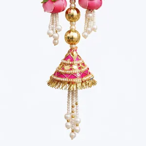 Peacock Wall Hanging With <b>Gold</b> Beads And Pearl Tassels Traditional Wedding <b>Decor</b> For Indoor Living <b>Room</b> - Product Image 6