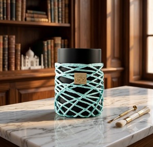 Brûleur d'encens en résine époxy bois de santal islamique pour la maison et le bureau, écologique, fait main, parfum frais, usage religieux - Product Image 1