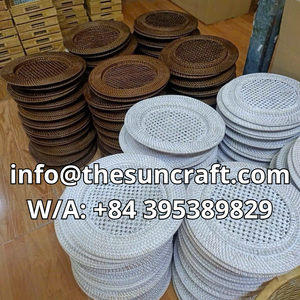 Island Vibe Rattan <b>Table</b> <b>Mat</b> Hand-Made <b>Round</b> Placemat for Summer Beach Party Decor Natural Woven Under Plate - Product Image 6
