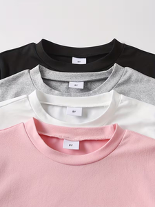 เสื้อยืดแขนยาวคอกลมสีพื้นสำหรับเด็กผู้หญิง ผ้าถักเนื้อนุ่มใส่สบาย 100% ผ้าฝ้าย ระบายอากาศได้ดี สีชมพู ขาว เทา ดำ ผลิตในบังกลาเทศ - Product Image 4