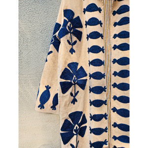 Manteau long de style kimono en velours Suzani fait main, grande taille, hiver, broderie écologique - Product Image 2