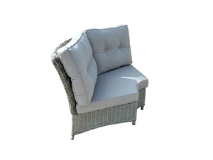 Conjunto de Sofás de Jardín de Mimbre para Exteriores con Cojines Blancos, Diseño Contemporáneo, Muebles de Mimbre de PE Impermeables para Patio - Product Image 3