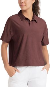 Camiseta Polo de Manga Corta para Mujer, Hecha a Medida, de Color Sólido, Tejido de Punto Informal, Estilo Liso Teñido, Largo Regular - Product Image 4