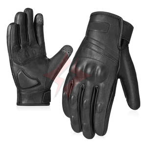 Gants de moto d'hiver coupe-vent unisexes, durables, antidérapants, compatibles avec les écrans tactiles, en cuir, pour la conduite par temps froid - Product Image 1