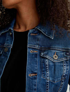 Dernières Tendances : Manteaux et Vestes Personnalisés pour Femmes – Collection Automne et Printemps – Veste en Jean Décontractée à Col Rabattu et Manches Longues - Product Image 4