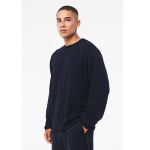 Sudadera con cuello redondo de algodón liso para hombre, Jersey masculino de gran tamaño con estampado de logo en blanco - Product Image 2