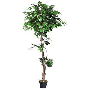 Árbol de seda de ficus artificial de 5,5 pies con atractivos troncos de madera para uso decorativo en interiores - Product Image 3